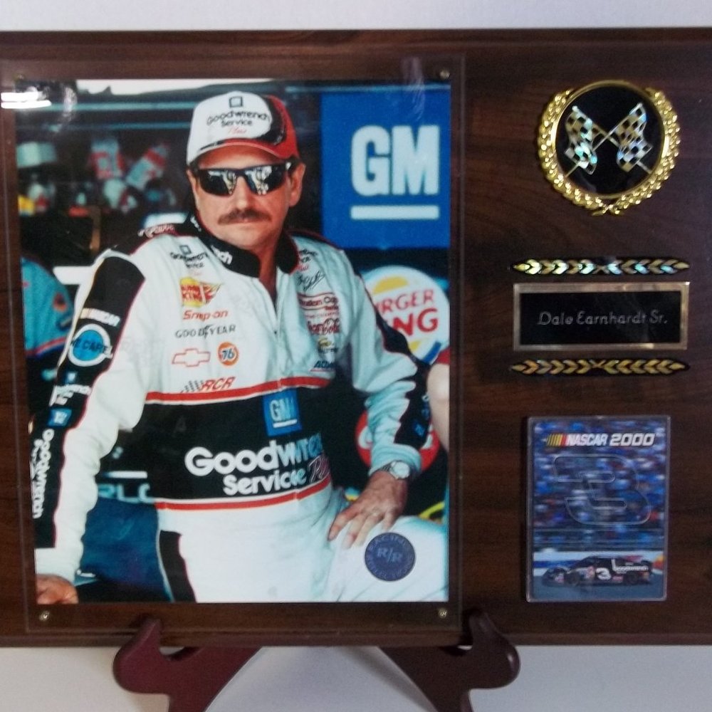 Dale Earnhardt Sr. Racing Reflections Photo and Card Plaque